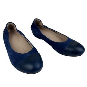 Dansko Lisanne Blue Milled Nubuck / 39/8.5-9 Shoes Flats Leather
